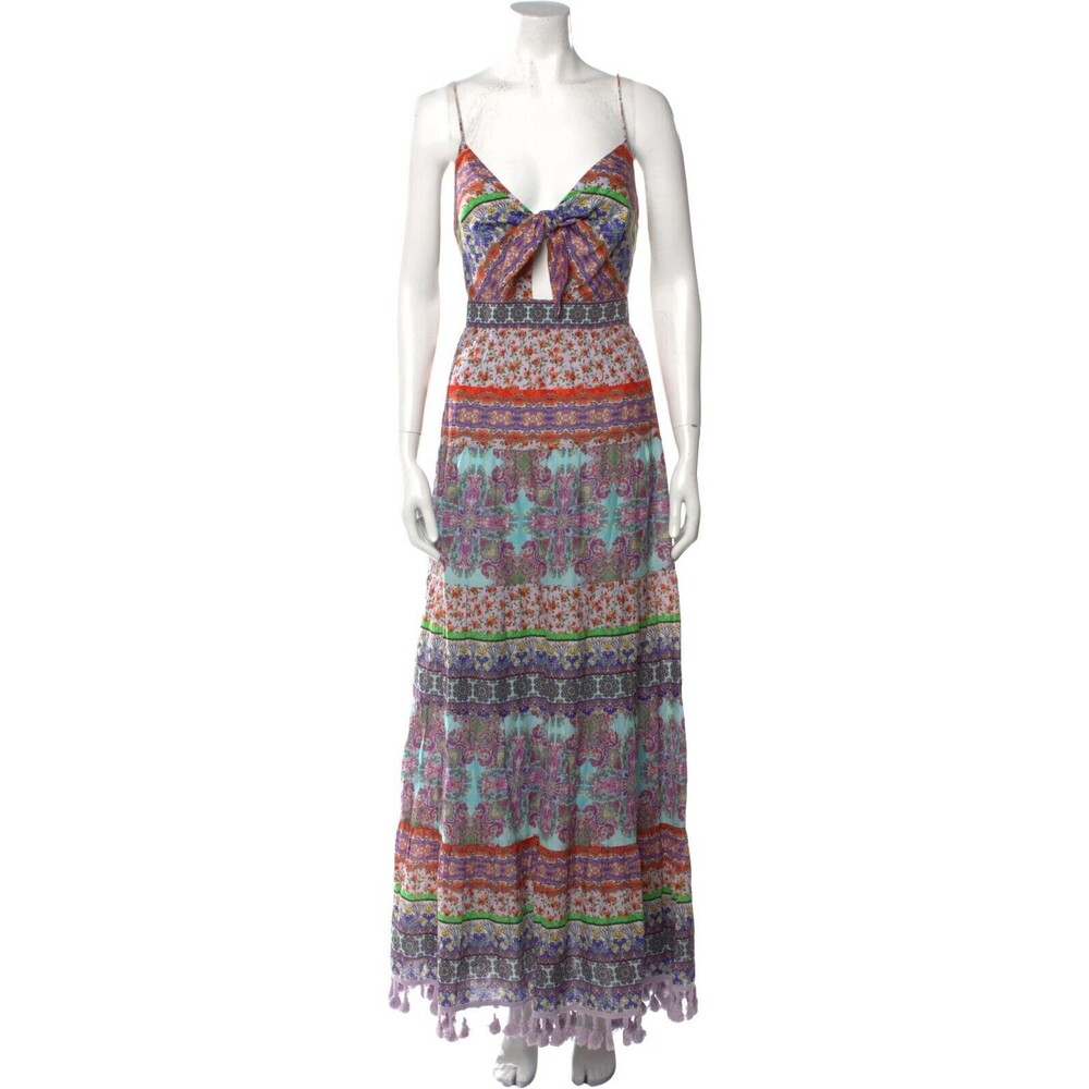 NWT. $595 Alice + Olivia Minka Tie Front Maxi Dress Sz 8 - Picture 9 of 12
